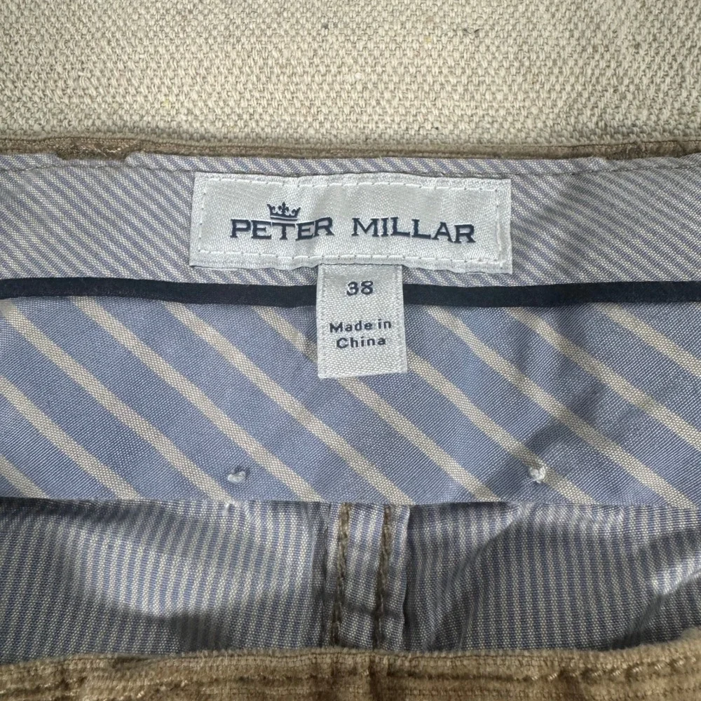 Peter Millar Corduroy Pants Mens 38x33 Tan Khaki 5-Pocket MF20B29‎ Cotton Modal